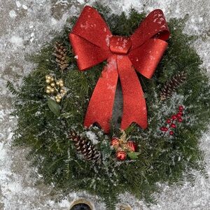 Fresh balsam Christmas wreaths
